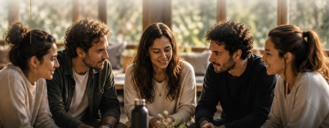 Personas reunidas en conversación durante la experiencia